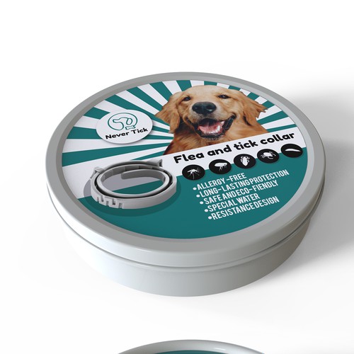 Can packaging with the title 'Tick Collar for dogs'