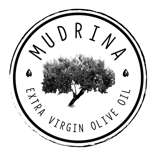 Olive oil logo with the title 'Mudrina Logo'