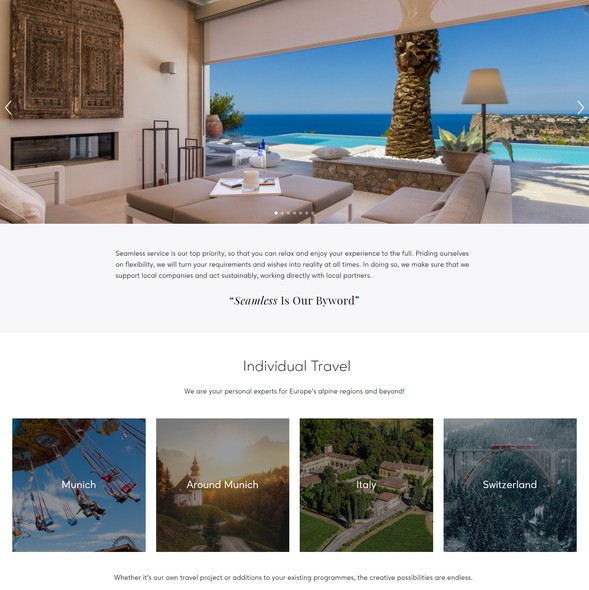 Tourism website with the title 'Squarespace Website Redesign For An European Travel Agency'
