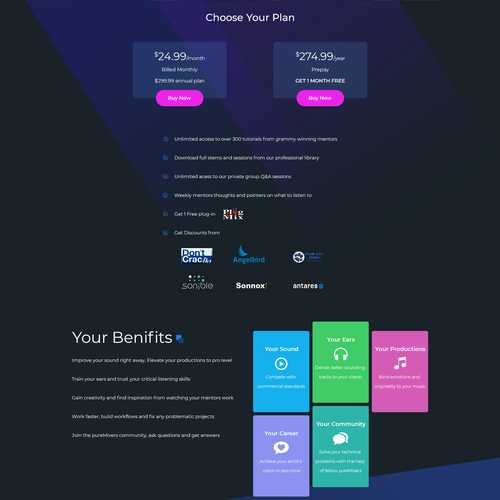 Futuristic website with the title 'Modern page design'