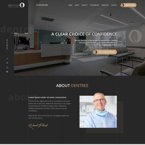 Braces design with the title 'High level private dental practice - centre of dental excellence. We need a sexy/luxurious look'