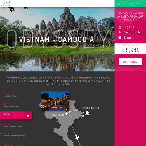 Offer design with the title 'Travel Landing page'