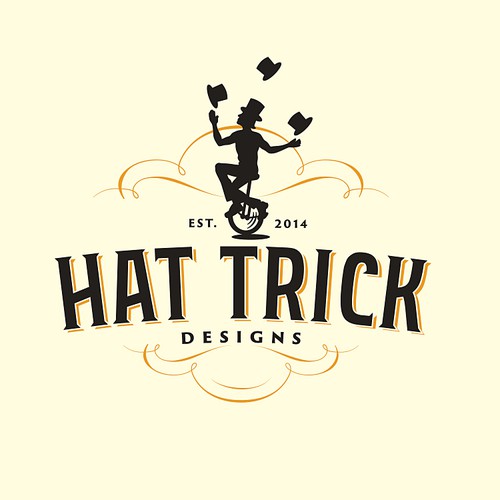 Vintage modern design with the title 'Hat Trick'