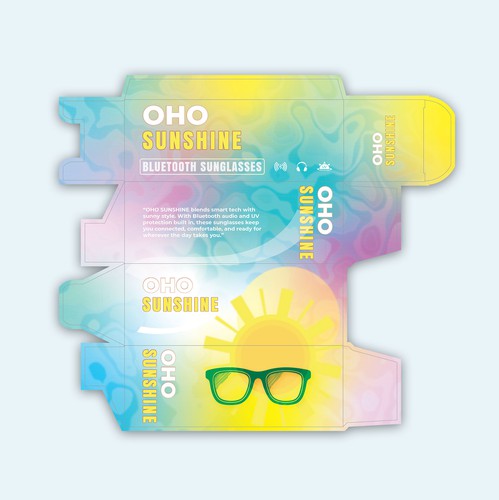Ecological packaging with the title 'OhO Sunshine - Sunglass Packaging Design'