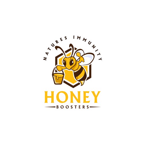 Natural product logo with the title 'Honey Boosters'