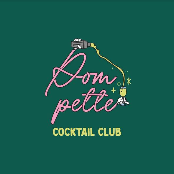 Bartender design with the title 'Cocktail Club Logo'