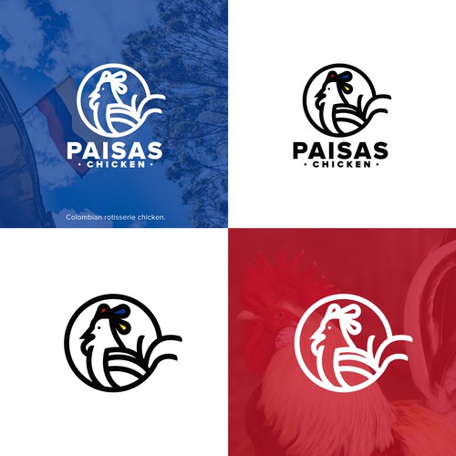 Rooster logo with the title 'Line-art Rooster Logo'