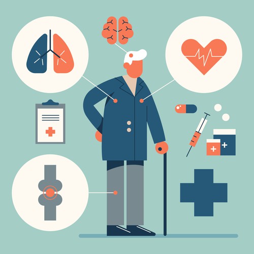 Medical artwork with the title 'Illustration for presentation'