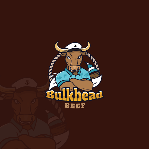 Jerky logo with the title 'Masculine logo for Bulkhead Beef Jerky'