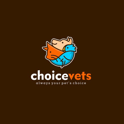 Veterinary logo with the title 'FUN AND UNIQUE LOGO FOR VETERINARY PRACTICE'