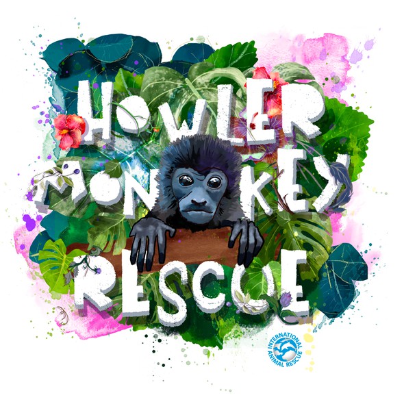 Monkey t-shirt with the title 'Animal Rescue Design'