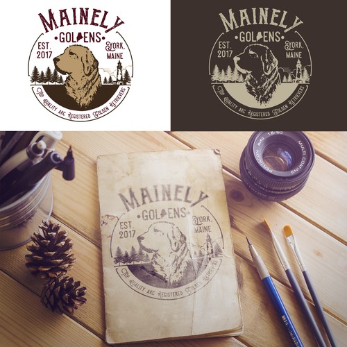 Golden retriever logo with the title 'Golden Retriever breeder logo '