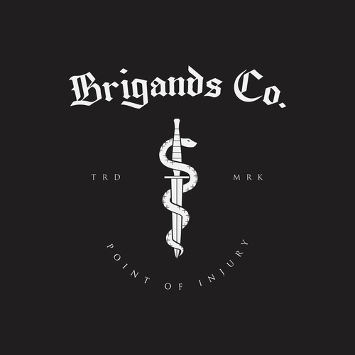 Snake logo with the title 'Tshirt design for Brigands Co.'