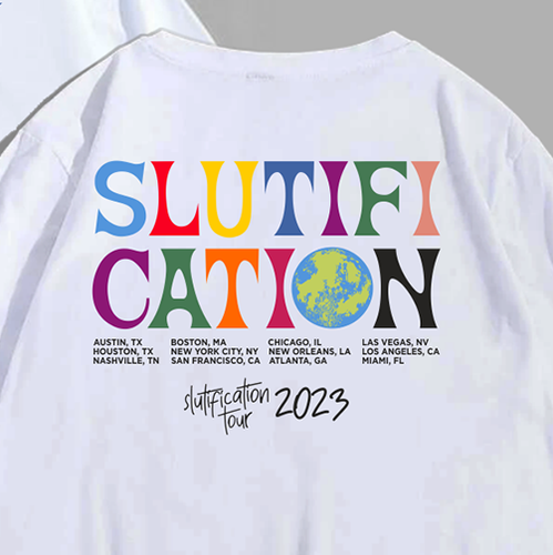 Tour design with the title 'Slutification Tour 2023'