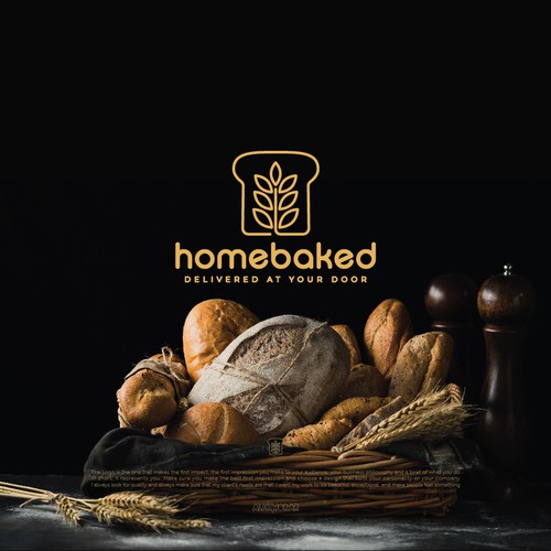 Grain design with the title 'Homebaked'