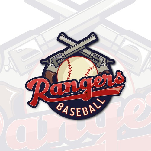 Sticker logo with the title 'Baseball team logo'