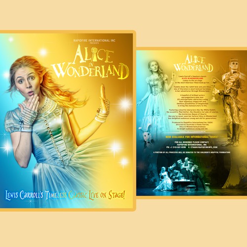 Theater design with the title 'Alice in wonderland'