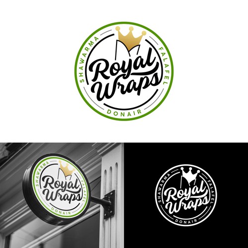 Fast food logo with the title 'Royal Wraps Logo'