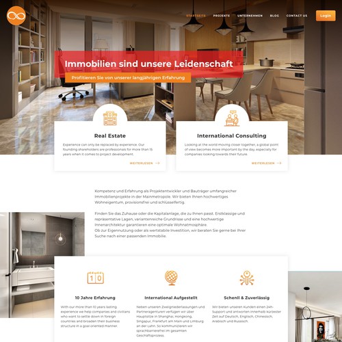 Mortgage website with the title 'Real estate developer website design'