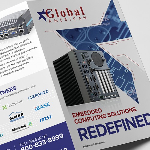 Catalogue design with the title 'Bi-Fold Brochure for Global American'