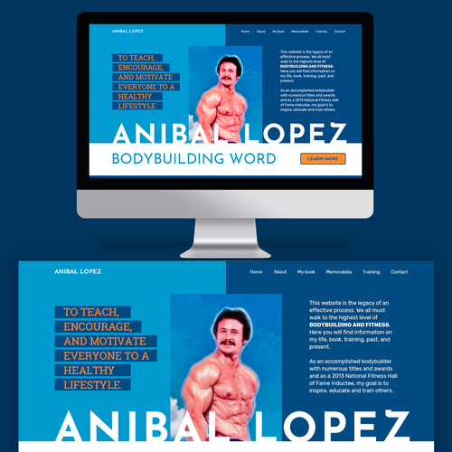 Personal website with the title 'Body building webpage'
