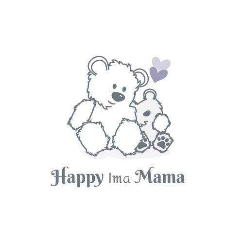 Fluffy logo with the title 'Baby and Momma Bear Logo'