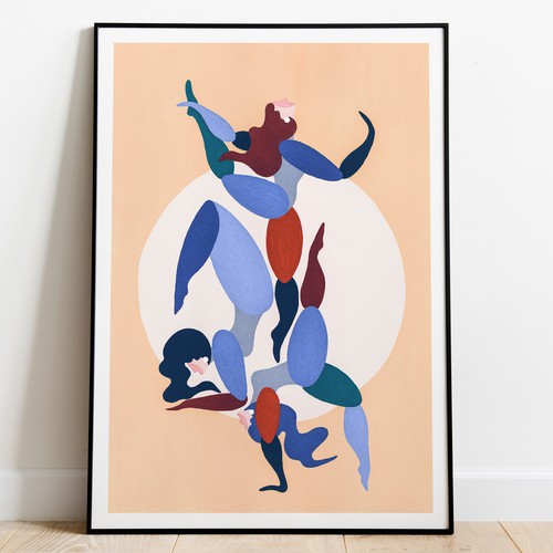 Yoga illustration with the title 'Yoga Illustration for art print'