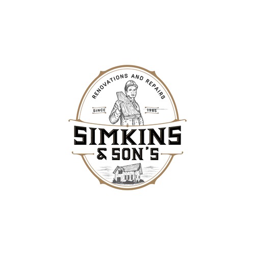 Worker logo with the title 'Simkins & Son's'