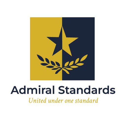 Navy blue design with the title 'Clean and Professional logo for coordination and licensing brand.'