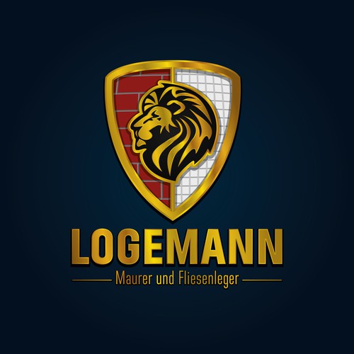 Wall logo with the title 'kombiniertes Logo für Maurer und Fliesenleger'