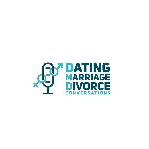Marriage design with the title 'Podcast Logo for DMD (Dating, Marriage, Divorce)'