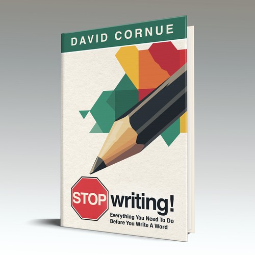 Whimsical book cover with the title 'Bold graphic on the cover of a book about writing'