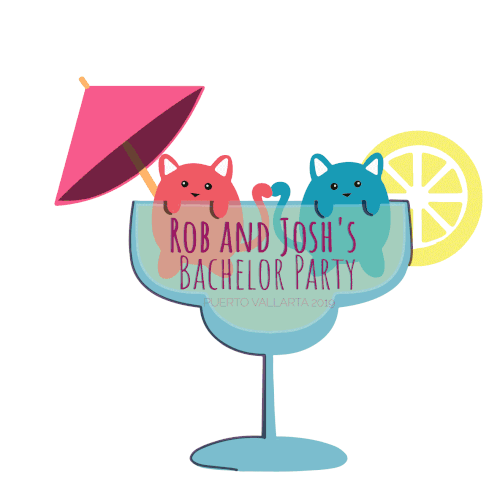 Party artwork with the title 'Rob and Josh´s'