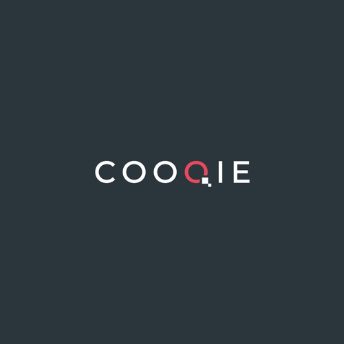 Typography brand with the title 'Minimalistic logo with accent on Q'