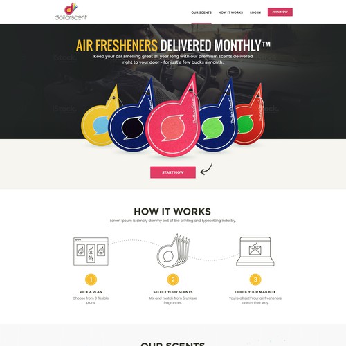 Automotive website with the title 'Create a captivating website for DollarScent.com - '