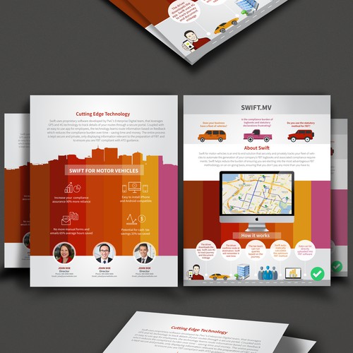 PDF design with the title 'Flyer for Swift MV'