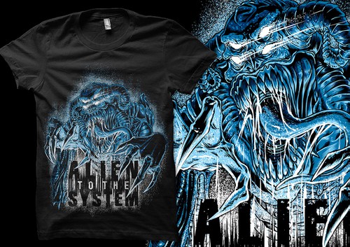 Cool t-shirt with the title 'Artwork for ALIEN TO THE SYSTEM'
