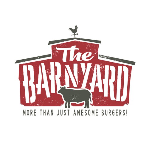 Burger logo with the title 'Barnyard Restaurant Logo'
