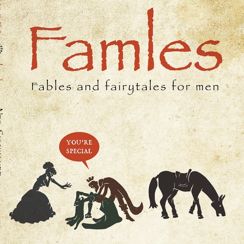 Princess design with the title 'Book cover - fairytales for men - humour'