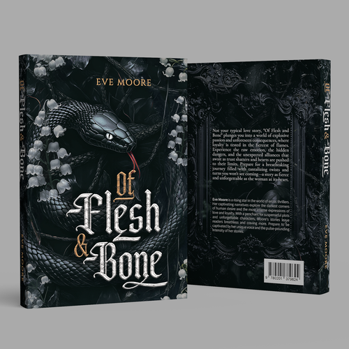 Victorian book cover with the title 'Of Flesh & Bone'