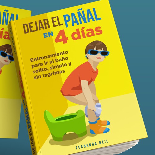 Toilet design with the title 'Book cover that teaches parents how to get their children out of diapers and to use the potty/toilet'