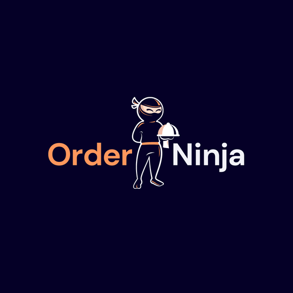 Ninja logo with the title 'Mascot Logo design for Order Ninja, Restaurants Software'