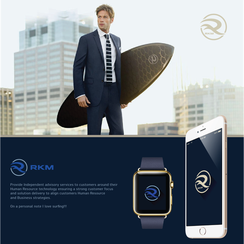 Surfing logo with the title 'RKM Consulting'