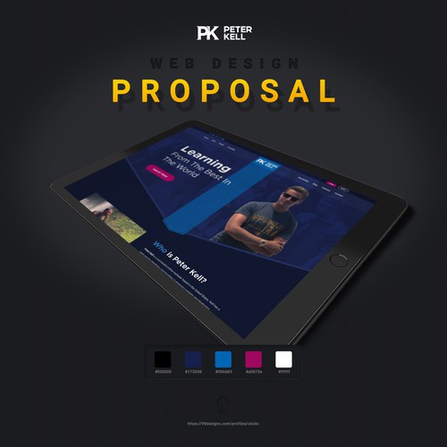 Blue website with the title 'Personall page for Peter Kell'