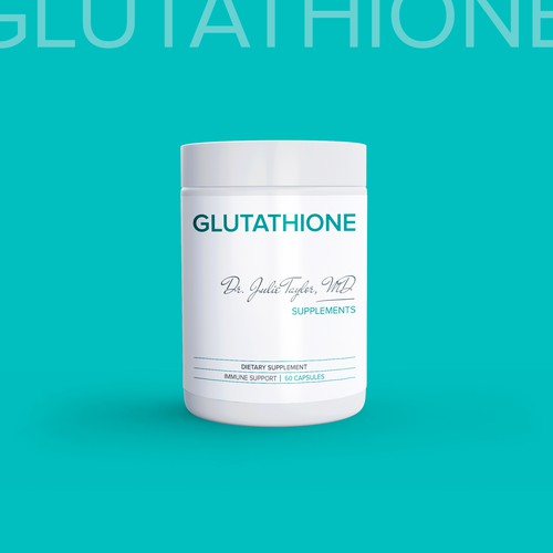 Pharmaceutical packaging with the title 'Luxurious Design for High End Supplements created by an MD'