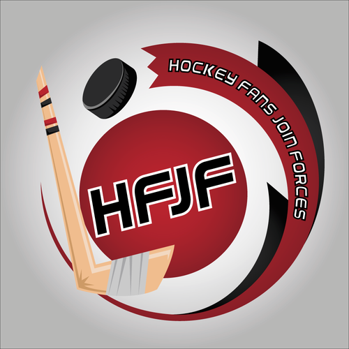 Disk logo with the title 'Hockey Fans Join Forces LOGO'
