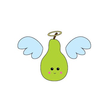Pear design with the title 'Angelic Pear (Cute)'