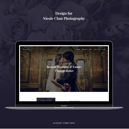 Wedding website with the title 'Wedding Photographer'