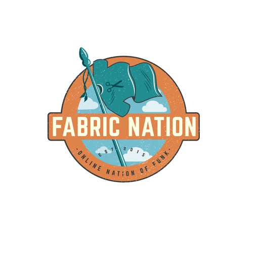 Flag logo with the title 'Logo design for Fabric Nation'
