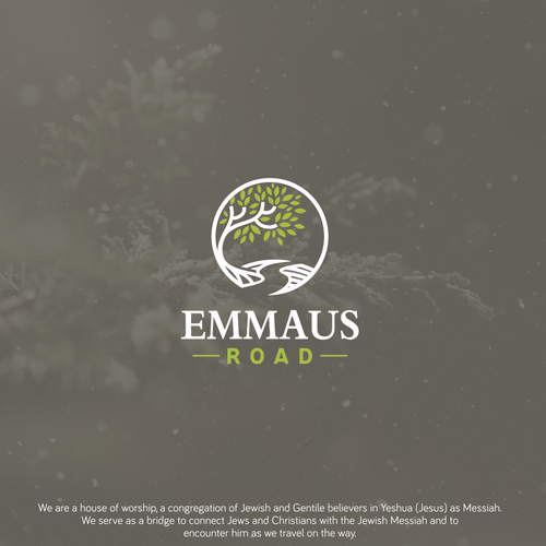 Tree and church logo with the title 'Design a logo for a congregation of followers of Yeshua'